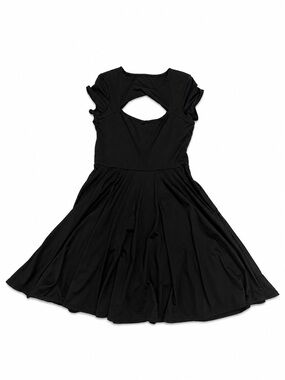 BlackMilk Matte Black Cutout Skater Dress w/ Pockets L